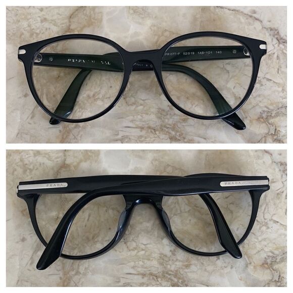 PRADA Black Acetate Glasses Frames - Picture 1 of 13